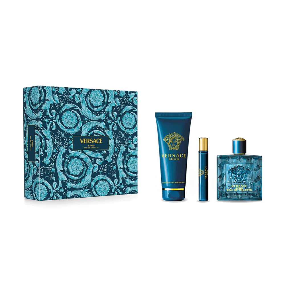 Парфумований набір чоловічий Versace Eros Set (туалетна вода, 100 мл + гель для душу, 150 мл + туалетна вода, 10 мл)